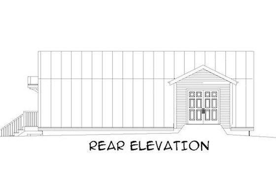Exterior - Rear Elevation for Country House Plan #75-197, 0 bath