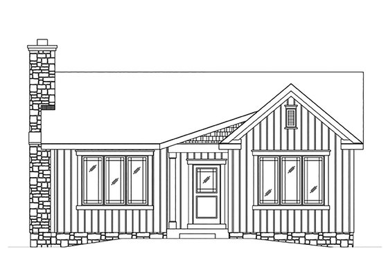 Exterior - Front Elevation 3 for Cottage House Plan #22-589 - 2 bed, 2 bath