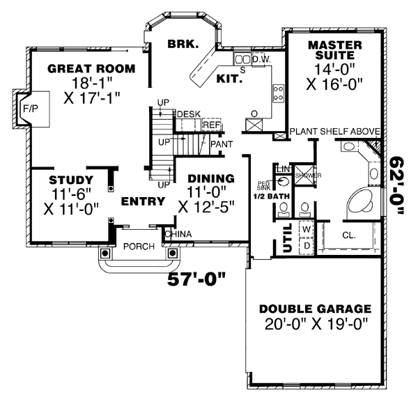 European Floor Plan - Main Floor Plan #34-136