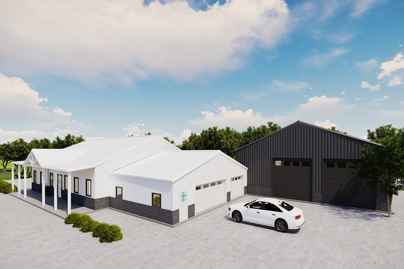 House Design - Exterior - Other Elevation 2 for Barndominium House Plan #1107-11 - 3 bed, 3 bath