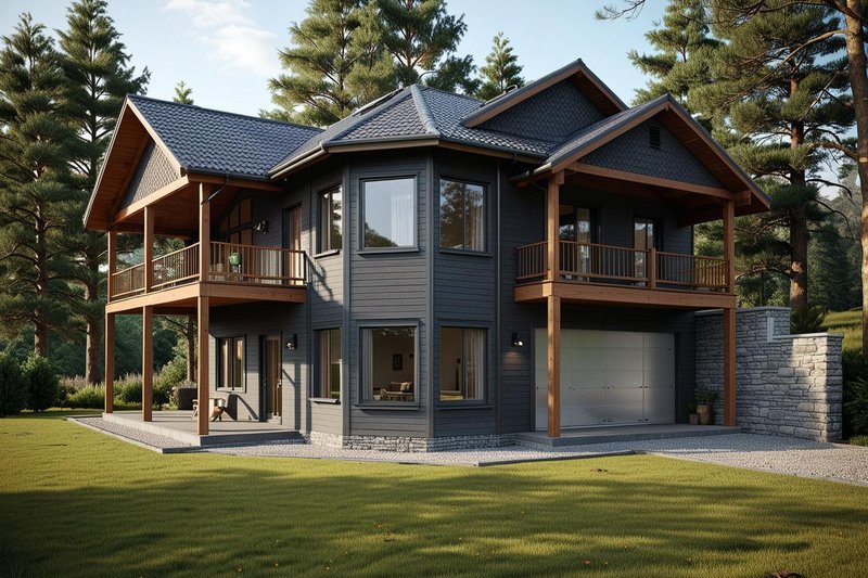 Home Plan - Exterior - Front Elevation 2 for Traditional House Plan #117-332 - 2 bed, 2 bath