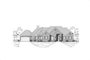 European Exterior - Front Elevation Plan #411-538