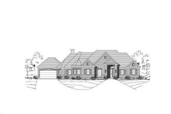 Exterior - Front Elevation for European House Plan #411-538 - 3 bed, 2.5 bath