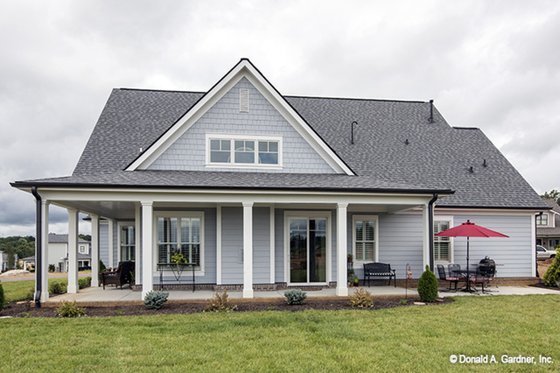 Exterior - Rear Elevation for European House Plan #929-859 - 3 bed, 2.5 bath