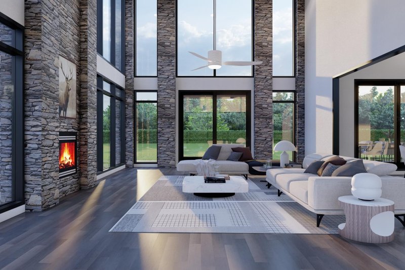 House Design - Interior - Family Room 1 for Modern House Plan #923-413 - 3 bed, 3.5 bath