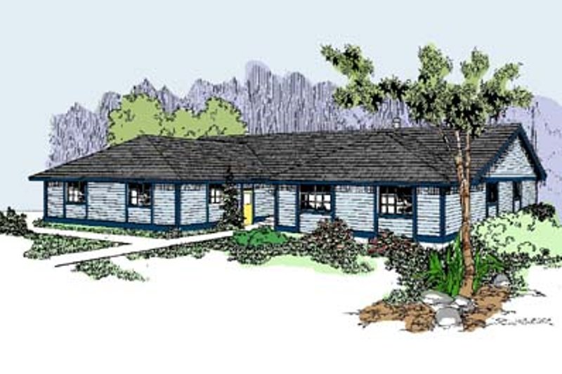 Dream House Plan - Ranch Exterior - Front Elevation Plan #60-518