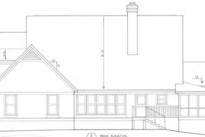 Exterior - Rear Elevation for Country House Plan #30-187 - 4 bed, 3 bath