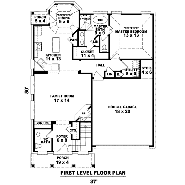 Traditional Floor Plan - Main Floor Plan #81-1378