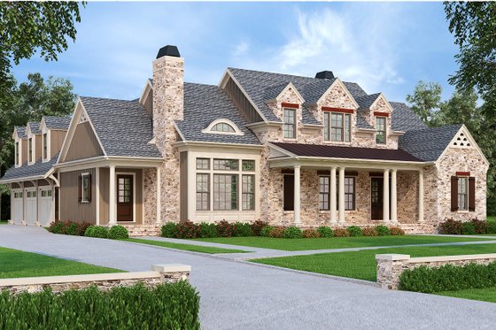 Exterior - Front Elevation 3 for Traditional House Plan #927-43 - 4 bed, 3.5 bath