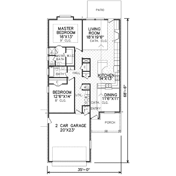 Ranch Floor Plan - Main Floor Plan #65-468