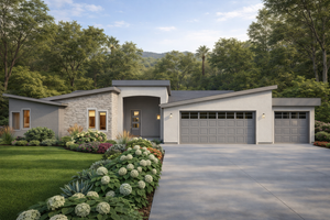 House Blueprint - Modern Exterior - Front Elevation Plan #1111-37