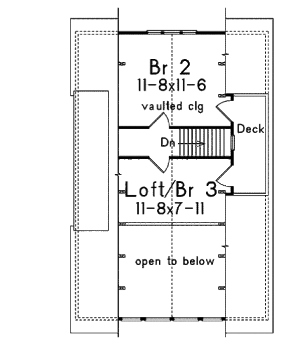Cottage Floor Plan - Upper Floor Plan #57-484