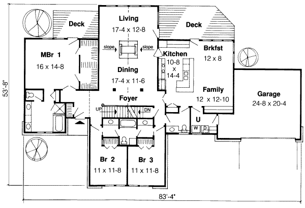 Modern Floor Plan - Main Floor Plan #312-331