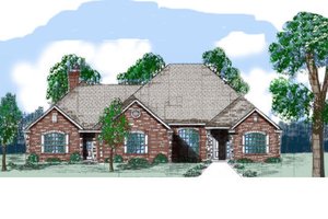 Southern Exterior - Front Elevation Plan #52-233