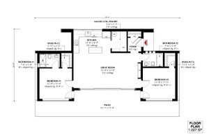 Floor Plan - Main Floor for Modern House Plan #933-14 - 2 bed, 2 bath