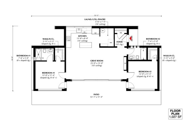 Modern Floor Plan - Main Floor Plan #933-14