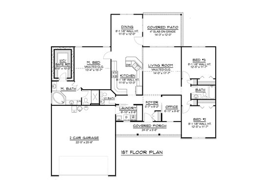 Floor Plan - Main Floor for Ranch House Plan #1064-80 - 3 bed, 2.5 bath