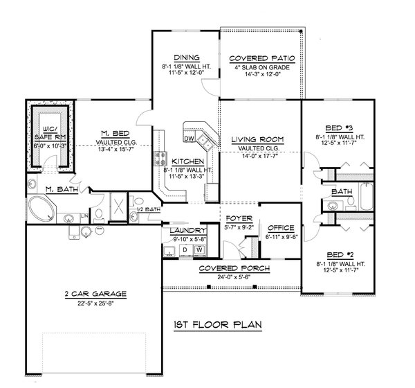 Architectural House Design - Ranch Floor Plan - Main Floor Plan #1064-80