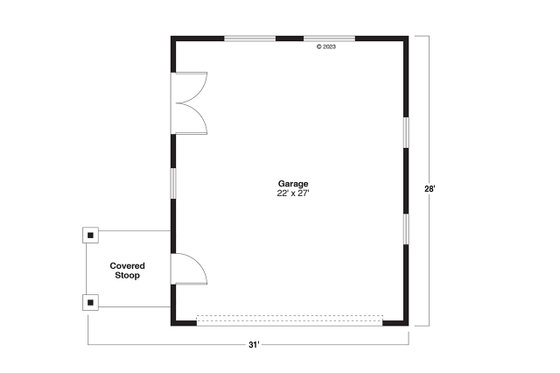 Floor Plan - Main Floor for Craftsman House Plan #124-1340, 0 bath