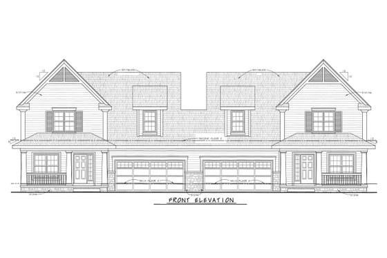 Exterior - Front Elevation 3 for Traditional House Plan #20-2138 - 3 bed, 3 bath