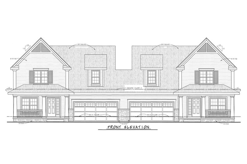 House Blueprint - Exterior - Front Elevation 3 for Traditional House Plan #20-2138 - 3 bed, 3 bath