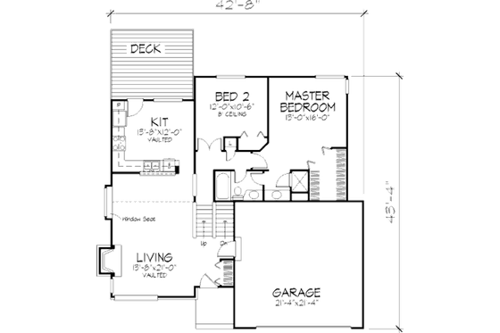 Floor Plan - Main Floor for Traditional House Plan #320-309 - 3 bed, 3 bath