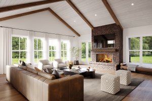 Interior - Family Room for Farmhouse House Plan #1117-44 - 4 bed, 3.5 bath