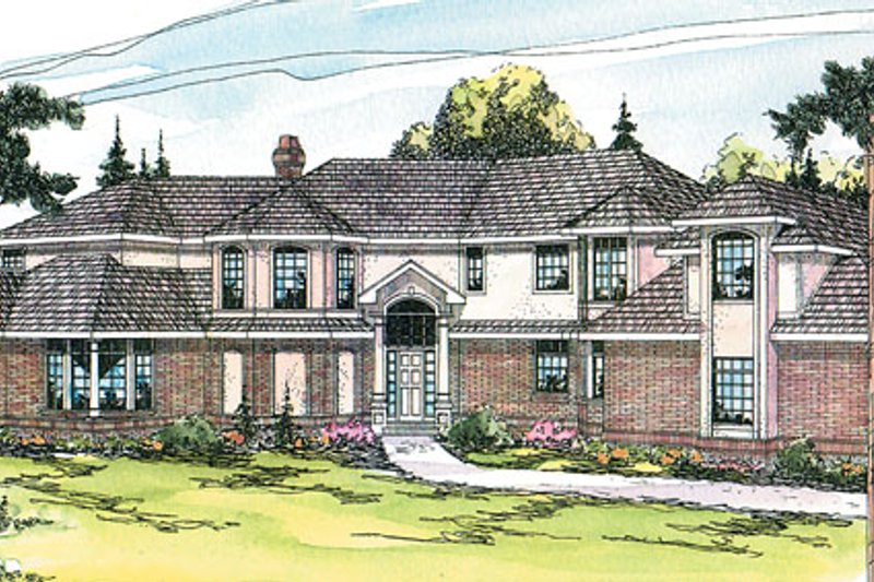 Dream House Plan - European Exterior - Front Elevation Plan #124-134