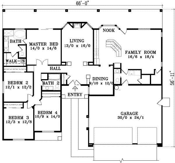 Home Plan - Adobe / Southwestern Floor Plan - Main Floor Plan #1-1434