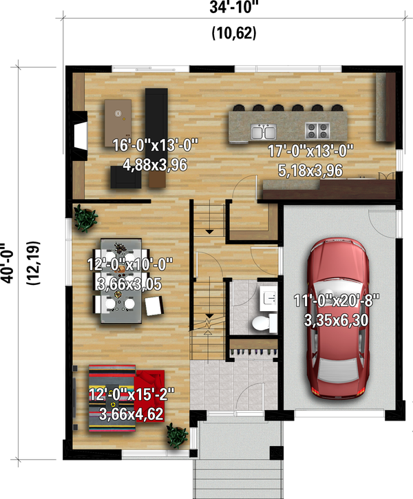 House Plan Design - Contemporary Floor Plan - Main Floor Plan #25-4913