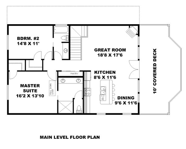 Cabin Floor Plan - Main Floor Plan #117-998