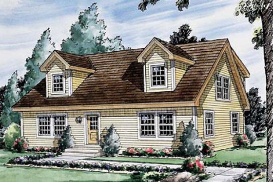 Exterior - Front Elevation for Colonial House Plan #312-588 - 4 bed, 3 bath