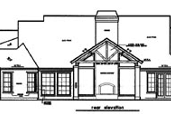 Exterior - Rear Elevation for European House Plan #411-374 - 3 bed, 2.5 bath