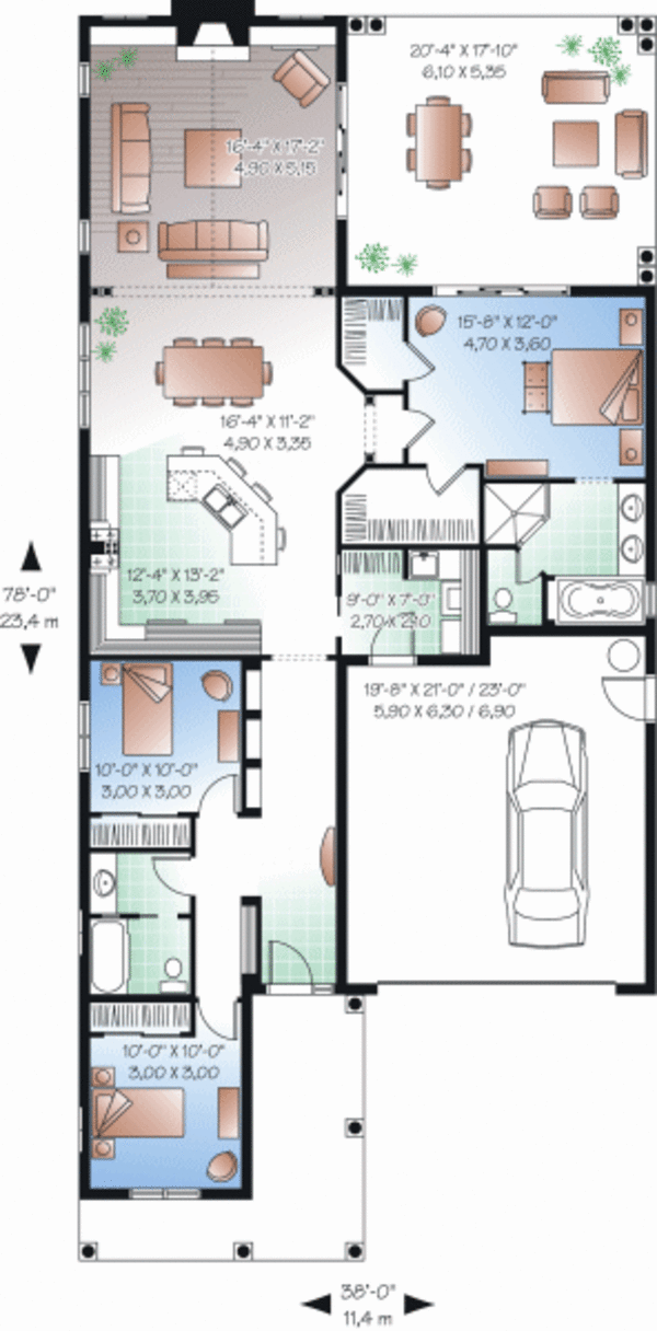 Dream House Plan - Traditional Floor Plan - Main Floor Plan #23-2207