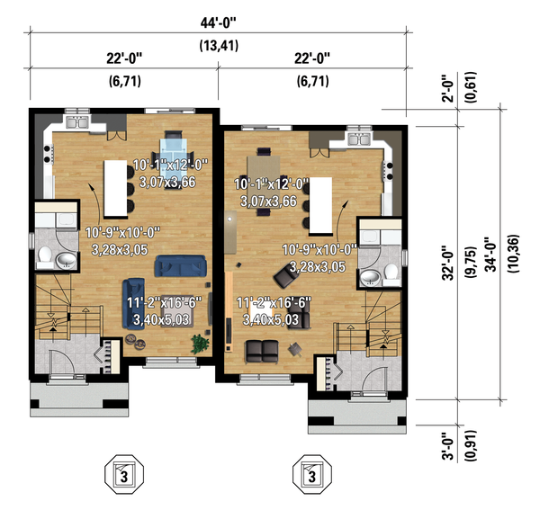 Contemporary Floor Plan - Main Floor Plan #25-4394