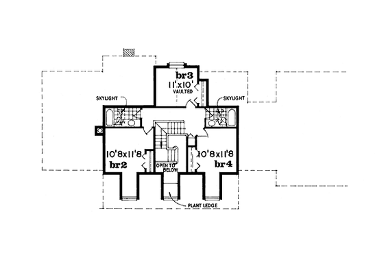 Floor Plan - Upper Floor for Traditional House Plan #47-297 - 3 bed, 2.5 bath