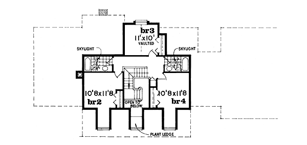 Traditional Floor Plan - Upper Floor Plan #47-297