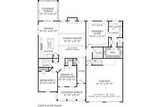 Floor Plan - Main Floor for Farmhouse House Plan #927-1043 - 3 bed, 2 bath