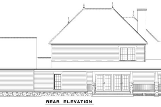 Exterior - Rear Elevation for Colonial House Plan #17-2860 - 4 bed, 3 bath