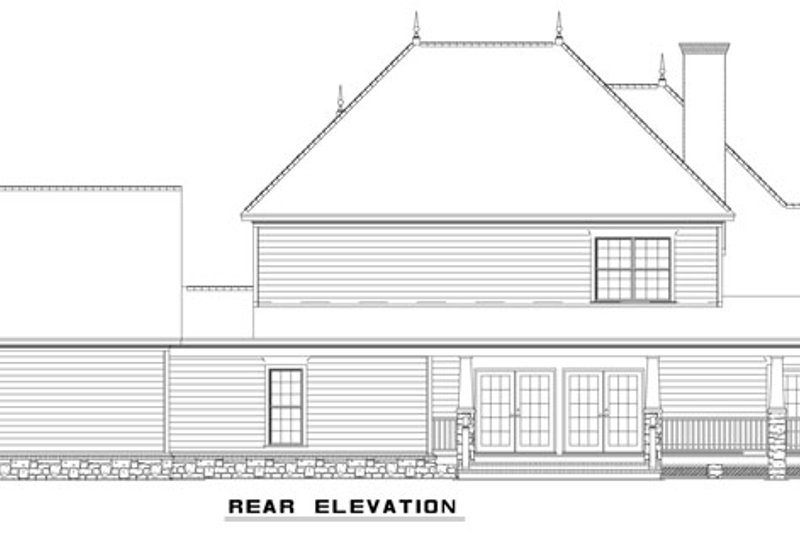 Home Plan - Exterior - Rear Elevation for Colonial House Plan #17-2860 - 4 bed, 3 bath