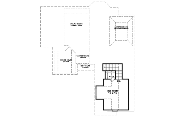 Floor Plan - Upper Floor for European House Plan #81-514 - 2 bed, 2 bath