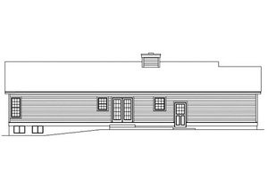 Exterior - Rear Elevation for Ranch House Plan #57-108 - 3 bed, 2 bath