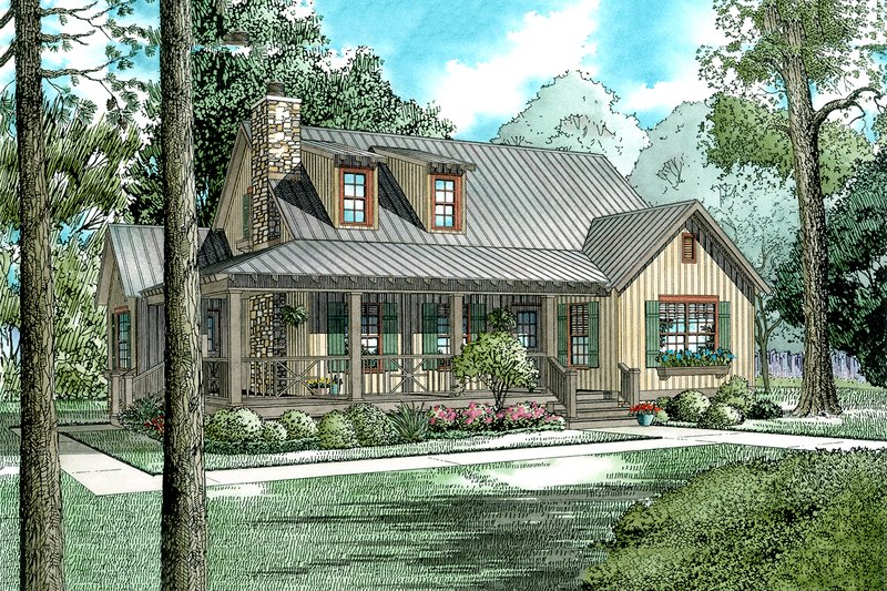 House Plan Design - Country Exterior - Front Elevation Plan #17-2017
