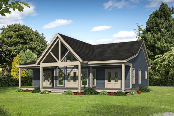 Exterior - Rear Elevation for Country House Plan #932-254 - 2 bed, 2 bath