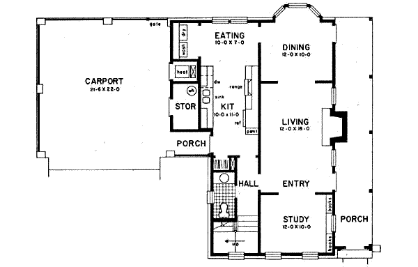 Southern Floor Plan - Main Floor Plan #36-407