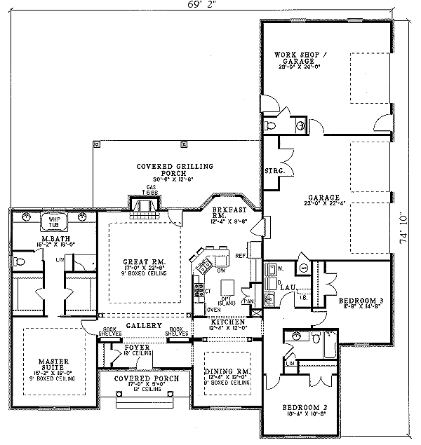 House Plan Design - Traditional Floor Plan - Main Floor Plan #17-175