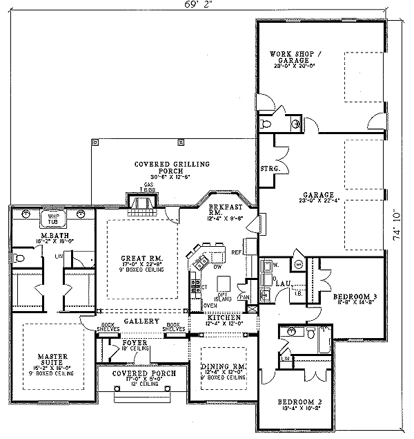 Architectural House Design - Traditional Floor Plan - Main Floor Plan #17-175