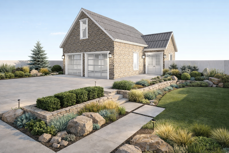 House Blueprint - Exterior - Front Elevation 5 for Traditional House Plan #1060-484, 1.5 bath