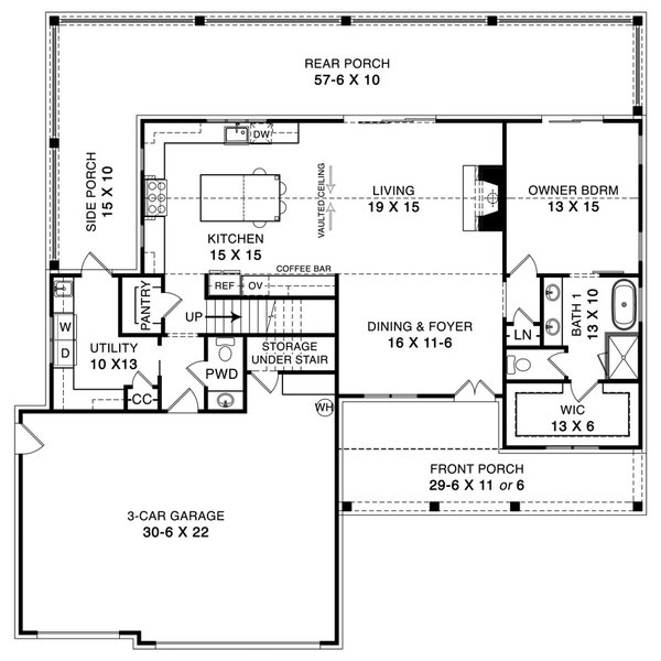 Farmhouse Floor Plan - Main Floor Plan #119-444