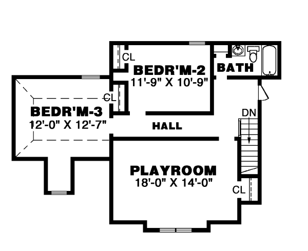 Architectural House Design - Victorian Floor Plan - Upper Floor Plan #34-111